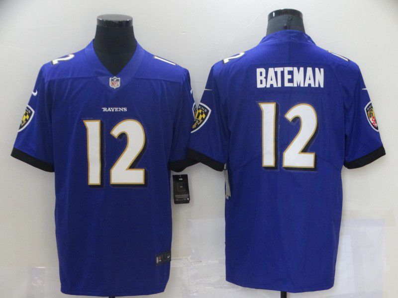 Men Baltimore Ravens 12 Bateman Purple Nike Vapor Untouchable Limited 2021 NFL Jersey